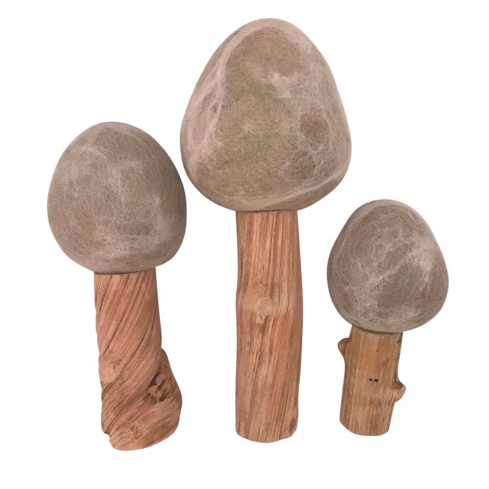 Wool Felted Winter Trees, Set of 3