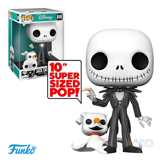Funko Pop! Disney - The Nightmare Before Christmas - Jack Skellington with Zero Jumbo 10-Inch Vinyl Figure (49006)