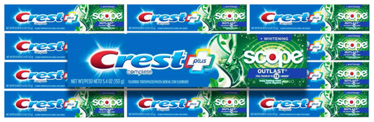 Crest - Complete Whitening Scope Outlast Toothpaste, Mint - 5.4 oz - 12 Pack