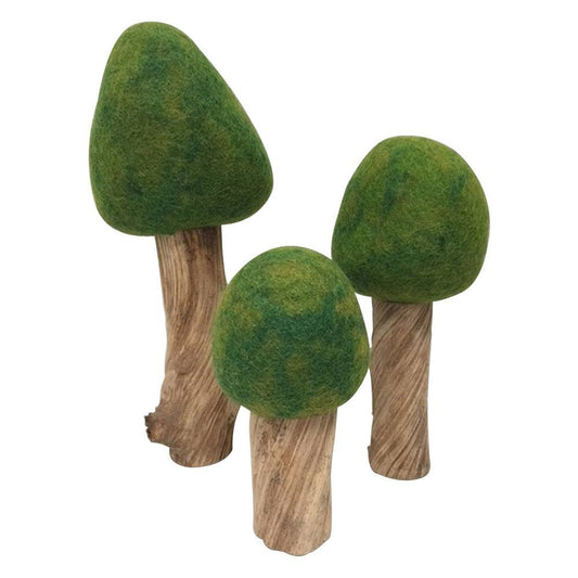 Wool Felted Summer Trees, Set of 3